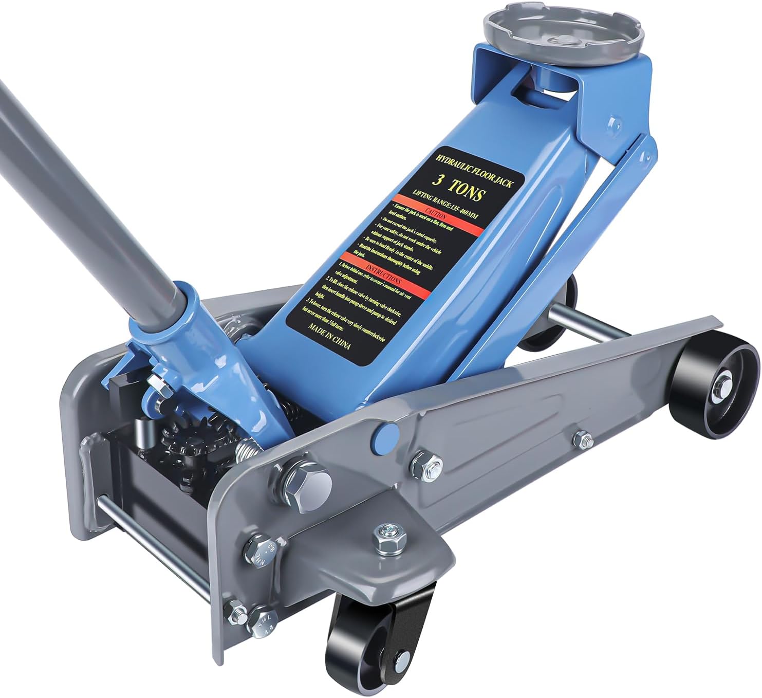 LARBANKE 3 Ton Floor Jack,Made of Durable Carbon Steel with Wheels for Secure Lifting,Fast Lift Floor Jack with Range of 5.31" to 18.11",Providing Stable Support for Various Cars